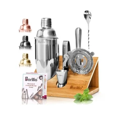 Barillio Bartender Kit - Stainless-Steel Cocktail Shaker Set with B... Fast Ship