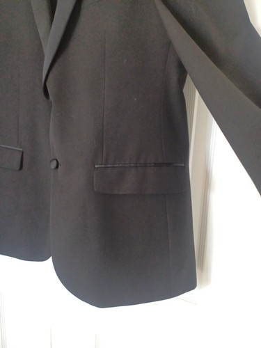 Mens 2 Piece Black Tuxedo Dinner Suit Ch40"R W34" L31" Cruise Prom Wedding Smart - Picture 3 of 19