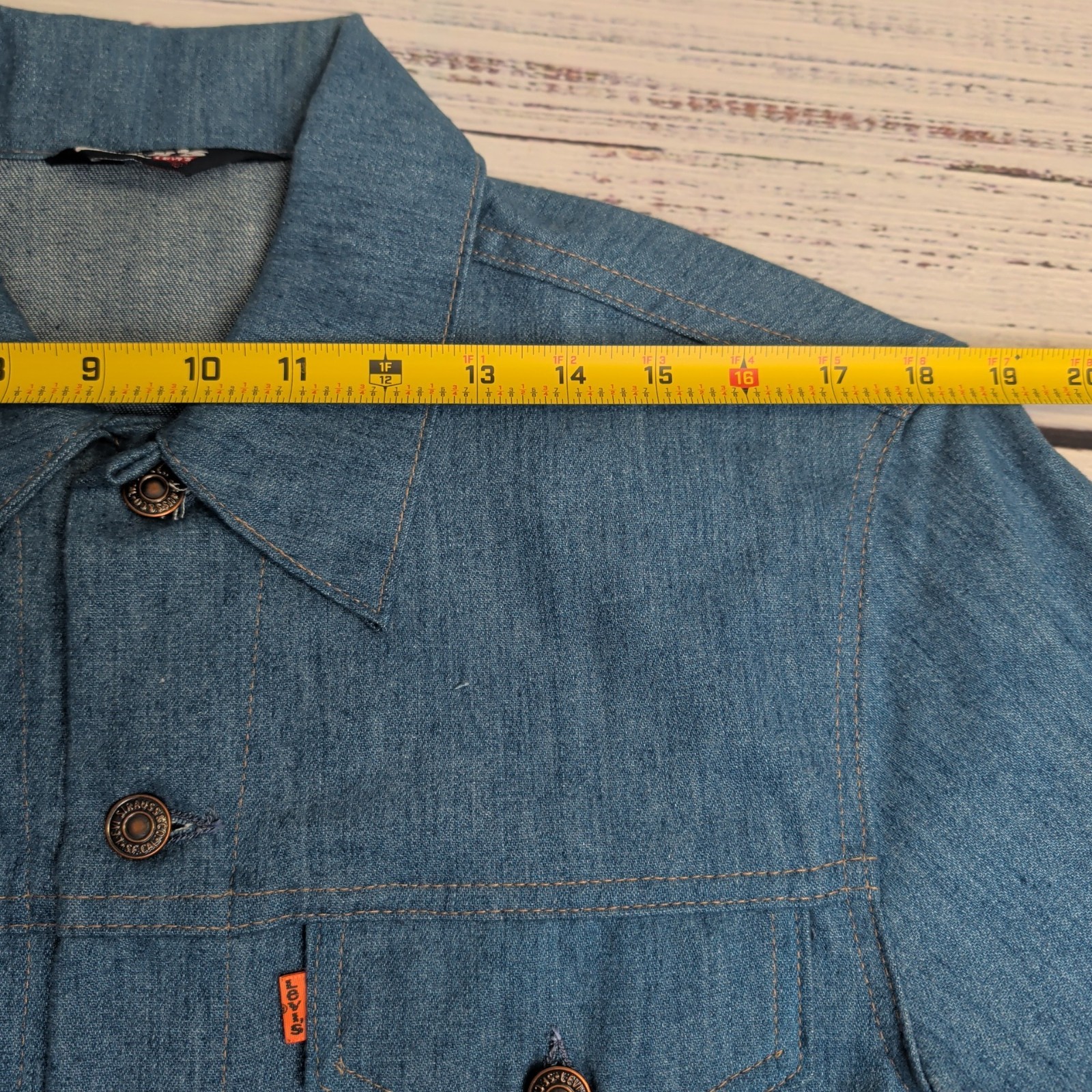 Vintage 70s Levi's for Men Orange Tab Soft Blue Jean Chore Jacket Lg Streetwear thumbnail 7