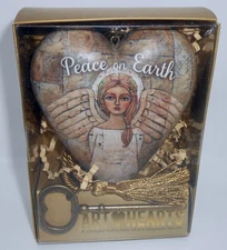 Demdaco ART HEARTS Christmas Ornament 2020 PEACE ON EARTH ANGEL Teresa Kogut H68