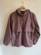 Champion Women's Windbreaker Jacket Mauve Purple Mesh Lined Hood Medium Zipper