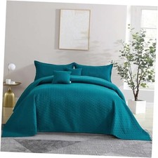 Oversized King Bedspread 128x120 Extra Wide Super King 128"x120" Blue Coral