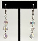 925 Sterling Silver Glass Dangle Earrings & Size 6.75 Glass Crown Ring 11.39g — photo 3