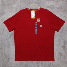 NEW Carhartt Shirt Mens XL Red Force Delmont Relaxed Fit Pocket 100410-607