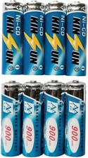KINSUN 8 Pack Rechargeable Battery 1.2V Ni Cd AA 900mAh 1.23 per gallon