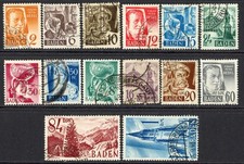 Germany / Allied Occupation / French Zone / Baden 1948-49 SG.FB14-FB27 F/U