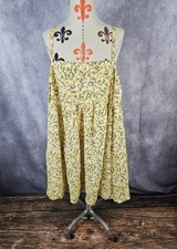 TORRID Womens Sz 1 Yellow Floral Mini Challis Sundress Summer Dress Straps EUC