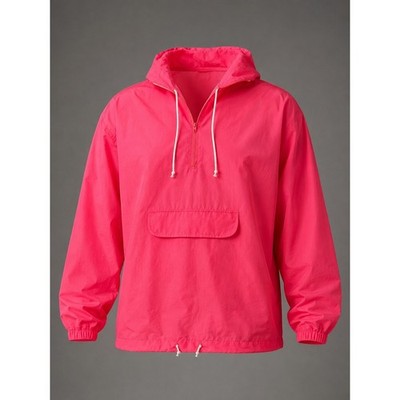 Vintage Hartwell USA Neon Pink Windbreaker XXL Pullover Anorak 80s 90s