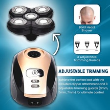 5-in-1 Rotary Electric Shaver 4D Rechargeable Bald Head Hair Beard Trimmer Razor 4