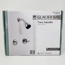 Glacier Bay Aragon 2 Handle 1-Spray Shower Faucet Set with Valve Chrome Finish