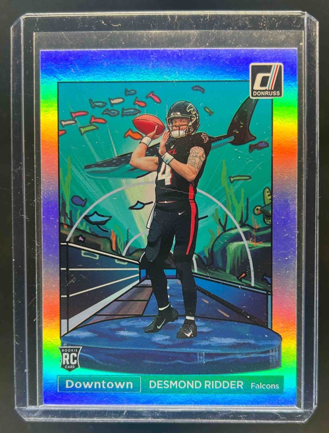 2022 Donruss Desmond Ridder Downtown! SSP RC Rookie #DT-DR Falcons