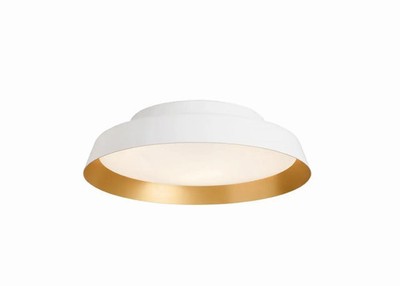 CARPYEN Deckenleuchte Lampe Leuchte LED Boop weiß gold Deckenlampe rund Ø 37 cm