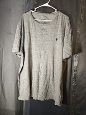 Polo Ralph Lauren T Shirt Mens 2XL Gray Classic Fit Crew Neck Navy Blue Pony