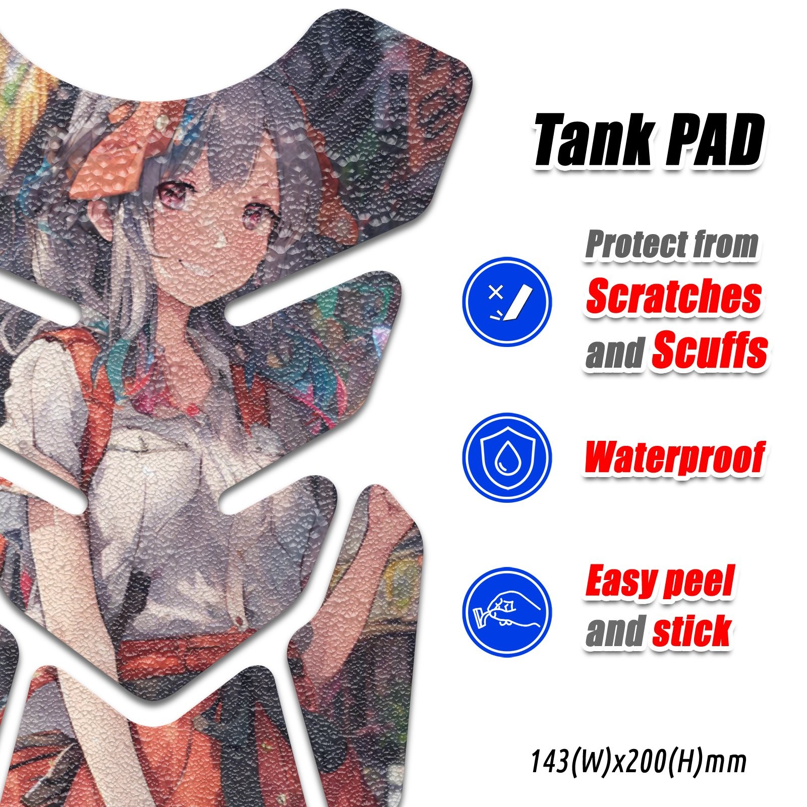 Fish Bone Tank Pad Anti Slip Protector Sticker TP111 3601694 anime colorful art