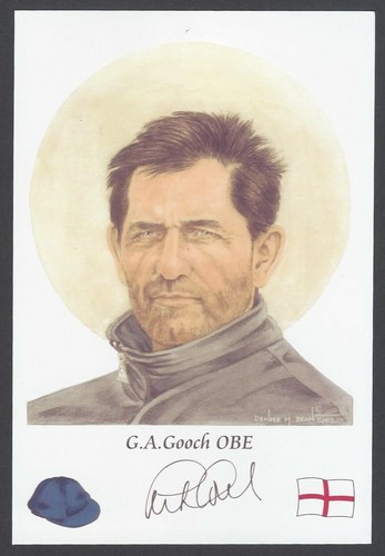 AOP CRICKET limited edition (100) Wisden artist D.Dean postcard G.A.GOOCH OBE