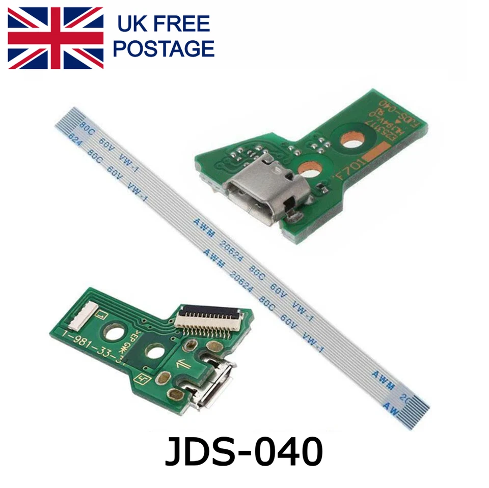 PS4 JDS 040 Controller USB Charging Port Dock Connector Flex Replacement UK