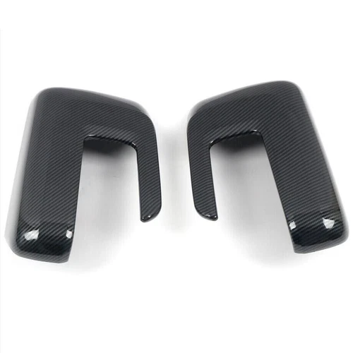 Carbon Fiber Look Rear View Side Mirror Cover Trim For 2021-2023 Ford F150 F-150 - Picture 9 of 10