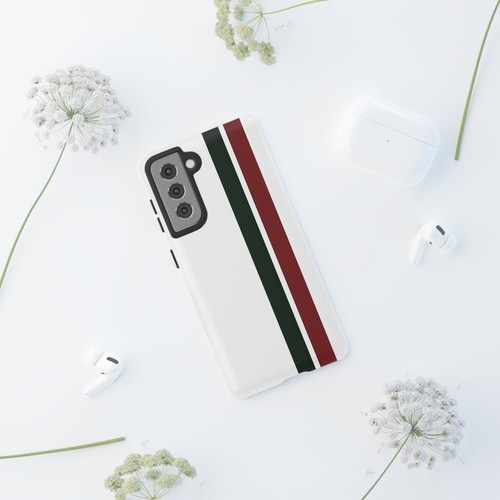 White Tough Case For iPhone 16, Red Green Stripes Design Glossy or Matte - Picture 248 of 270