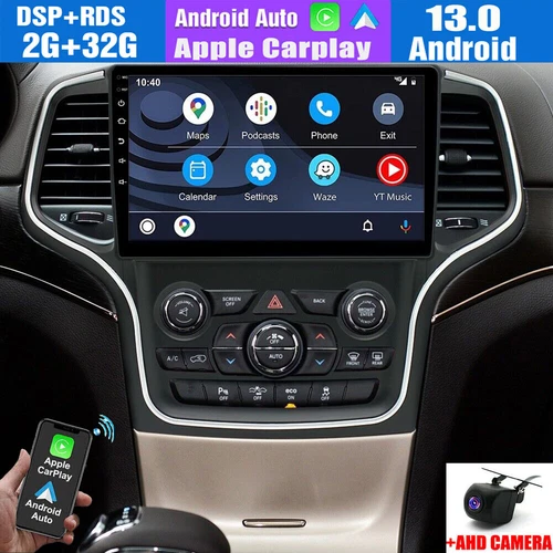 Carplay For Jeep Grand Cherokee 2014-2017 Car Stereo Radio GPS 10.1'' Android 13 - Picture 2 of 20