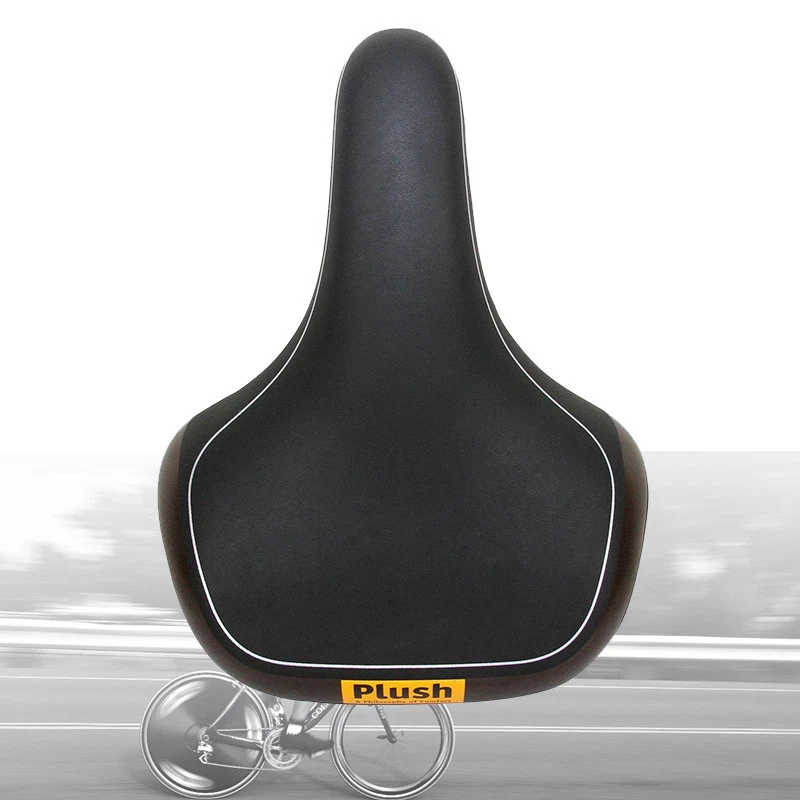 Asiento de cuero PU híbrido de felpa Velo riel de acero cómodo bicicleta sillín de gel Foto 2 de 4