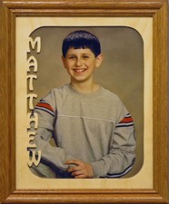 8x10 Cut Out Portrait Mat w/ Oak Frame - Personalized