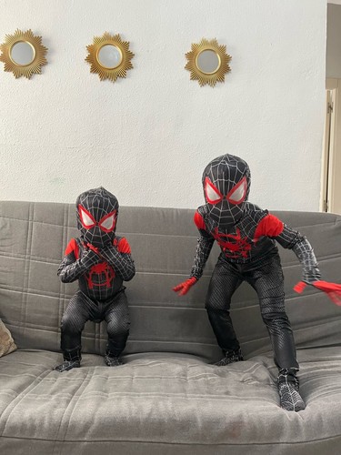Miles Morales AKA Spiderman Costume Kids Halloween Cosplay - Picture 2 of 2