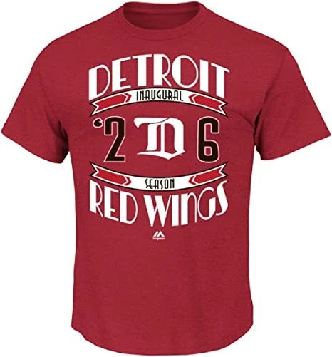 MAJESTIC NHL T-Shirt Detroit Red Wings Eishockey Frozen Biscuit Inaugural Season Vintage