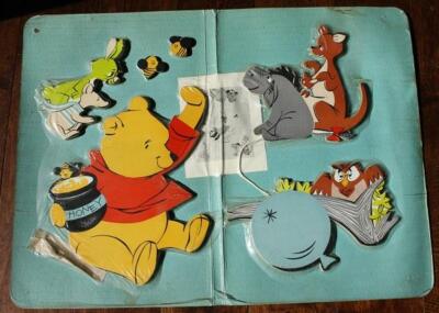 Winnie The Pooh Dolly Toy Pin Ups Original Board Never Been Opened Piglet Roo +