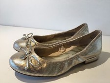 Anne Klein Petrica Ballet Flats 1120,1121,1122,1124 Lt Gold Leather