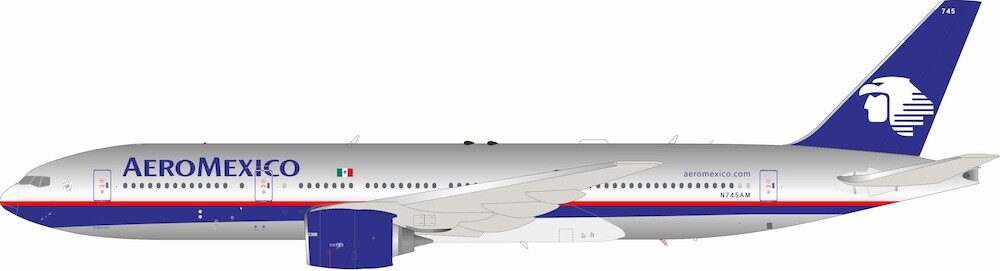 1/400  アエロメヒコ  ボーイングＢ７７７－２００ＥＲ  Ｎ７４５ＡＭ Aeromexico Boeing 777-200ER N745AM NG Model 72020 Scale 1