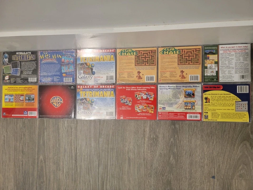 12Rare CD EGames, Collection of Galaxy of Arcade Tetrimania, 3D Maze Man, Disney - Image 2 of 4