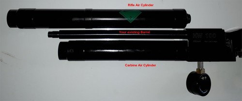 TITANIUM Air Tube / Cylinder HW100 & HW110 Rifle, Carbine, XL LIGHTWEIGHT & SAFE - Picture 4 of 11