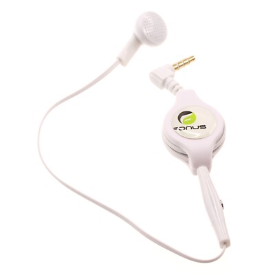 Headphone Retractable Mono Earphone 3.5mm w Mic Headset for Cell Phones