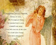 Catholic print picture-  GUARDIAN ANGEL PRAYER2  -   8" x 10" ready to be framed