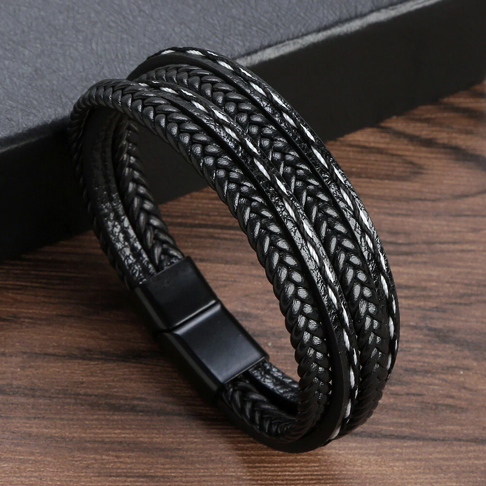 Big leather shop bracelets