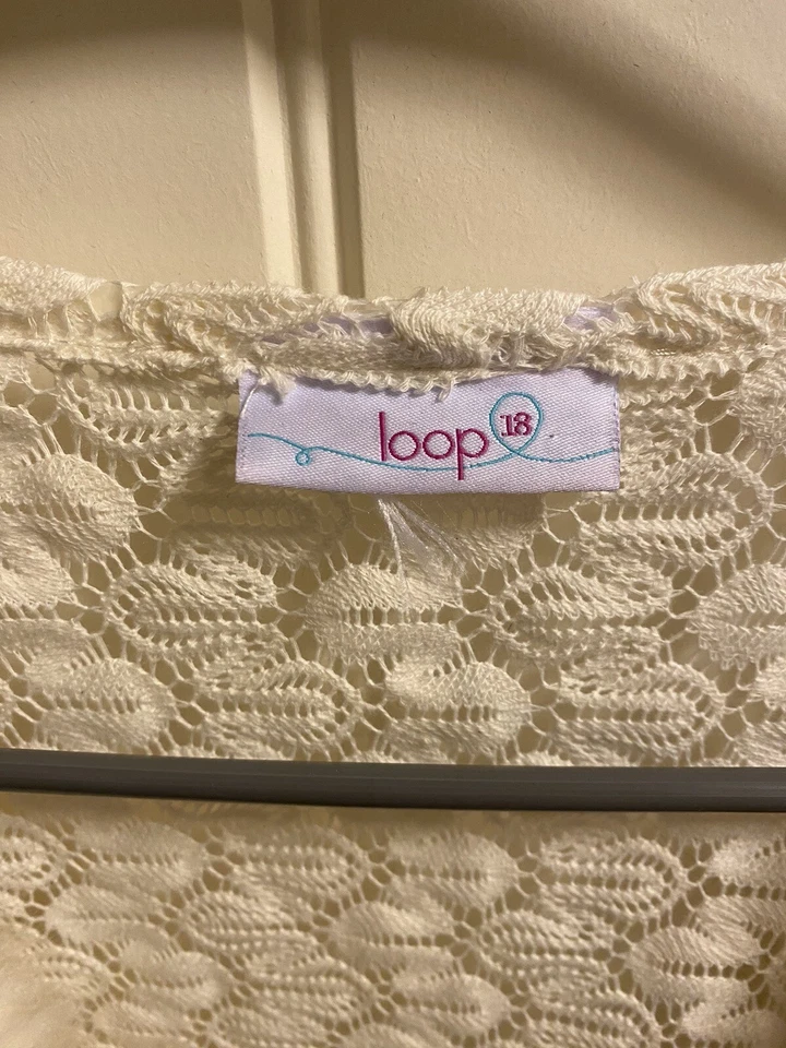 Loop 18 Vest Faux Fur Crochet 17 / 19 Short Ivory White - Image 2 of 4