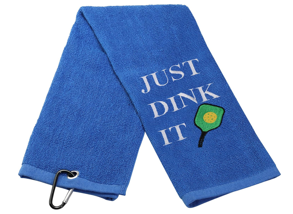 Pickleball "Just Dink It" Embroidered 26" x 15" Sports Hand Towel - Great Gift!