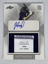 2021 LEAF PERFECT GAME GREY YOEL TEJEDA JR LOGO PATCH AUTO # 1/1