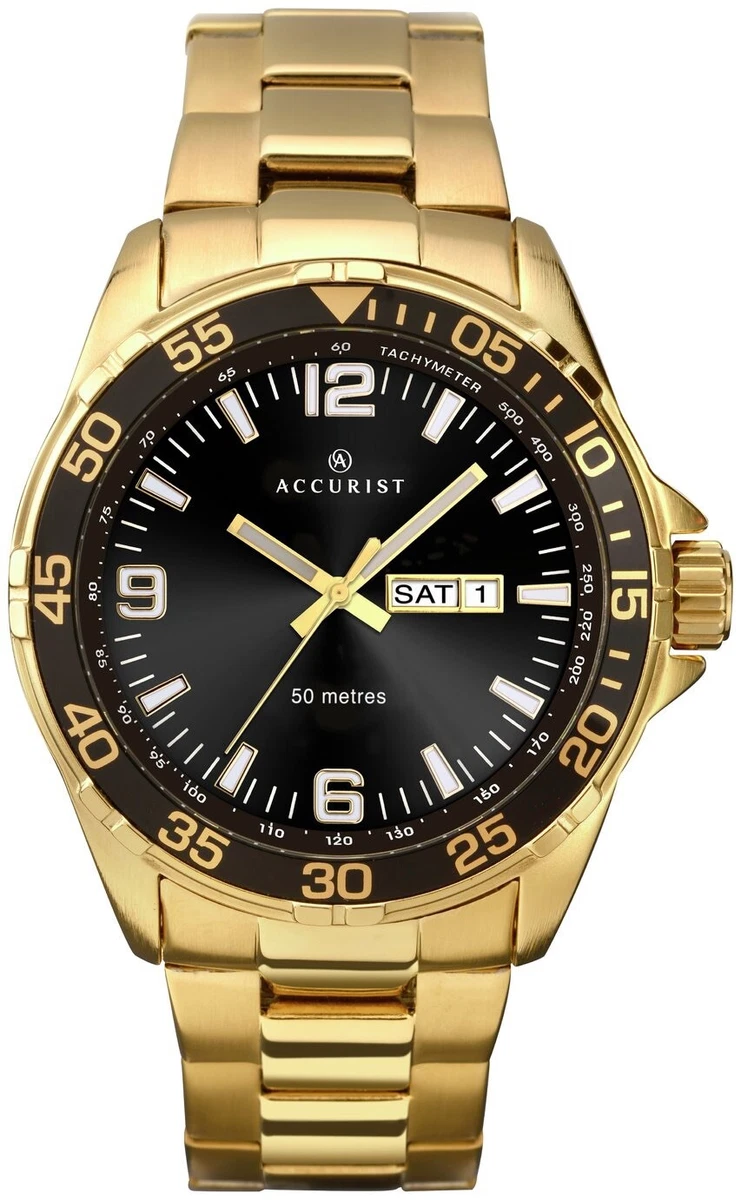 Accurist gold watch mens sale