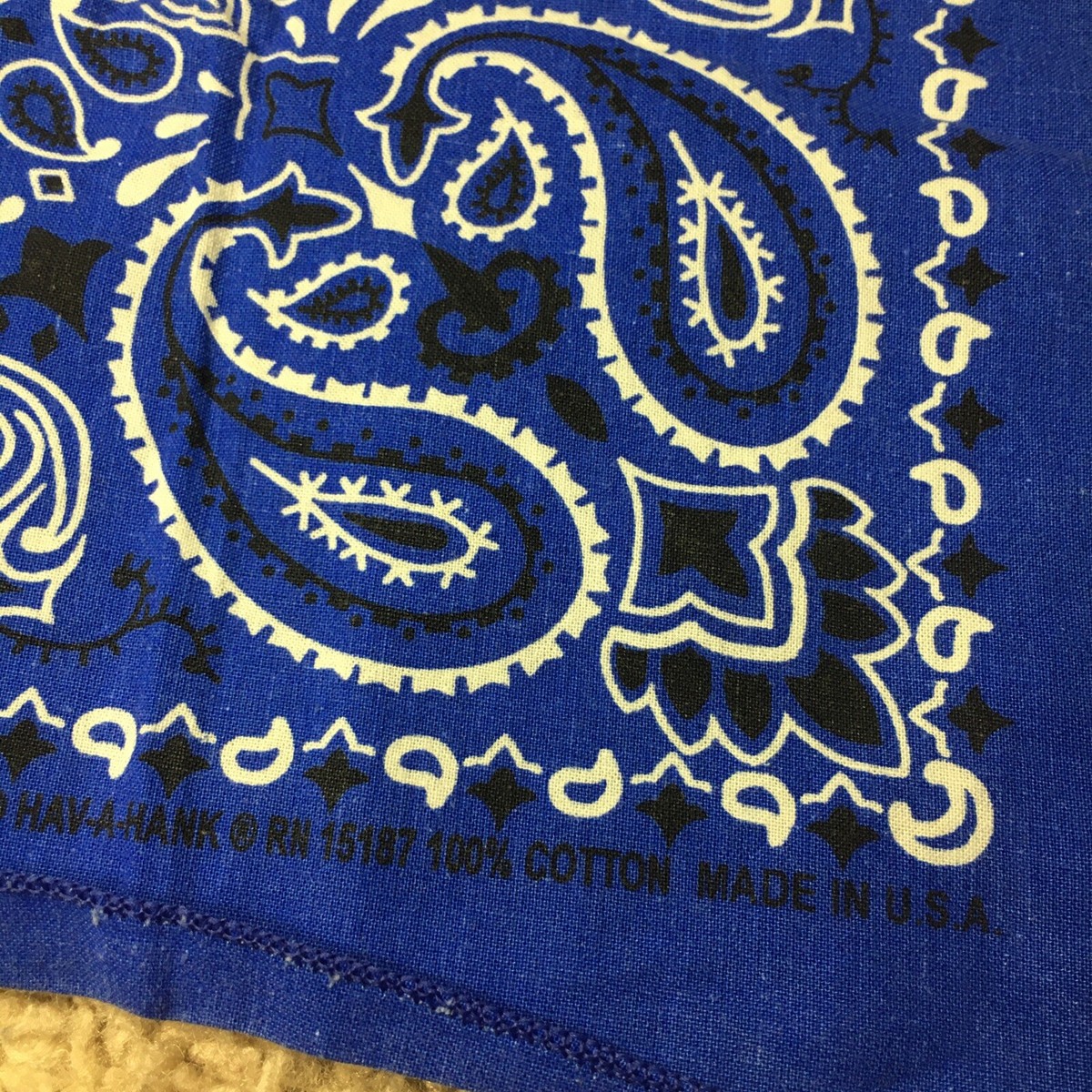 Vintage Hav-A-Hank Blue Paisley Bandana Cotton USA 20” | eBay