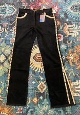 Crest Jeans Womens Black Denim wears Pants Sz 13/14 Stretch