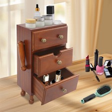 Vintage Storage Cabinet, 3-tier Storage Cabinet, Storage Box With Drawers Brown