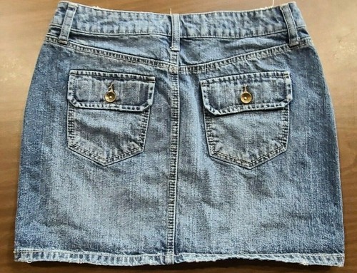 APT 9 Denim Skirt Women Size 8 - (30x15.5) Blue Jean Skirt Distressed - Picture 2 of 4