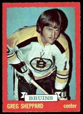 1973-74 O-PEE-CHEE DARK BACKS GREGG SHEPPARD BOSTON BRUINS #8 EXMT+