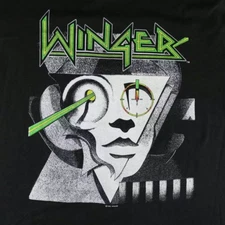 Winger American Debut Tour Concert Black Men S-2345XL T-shirt QT99