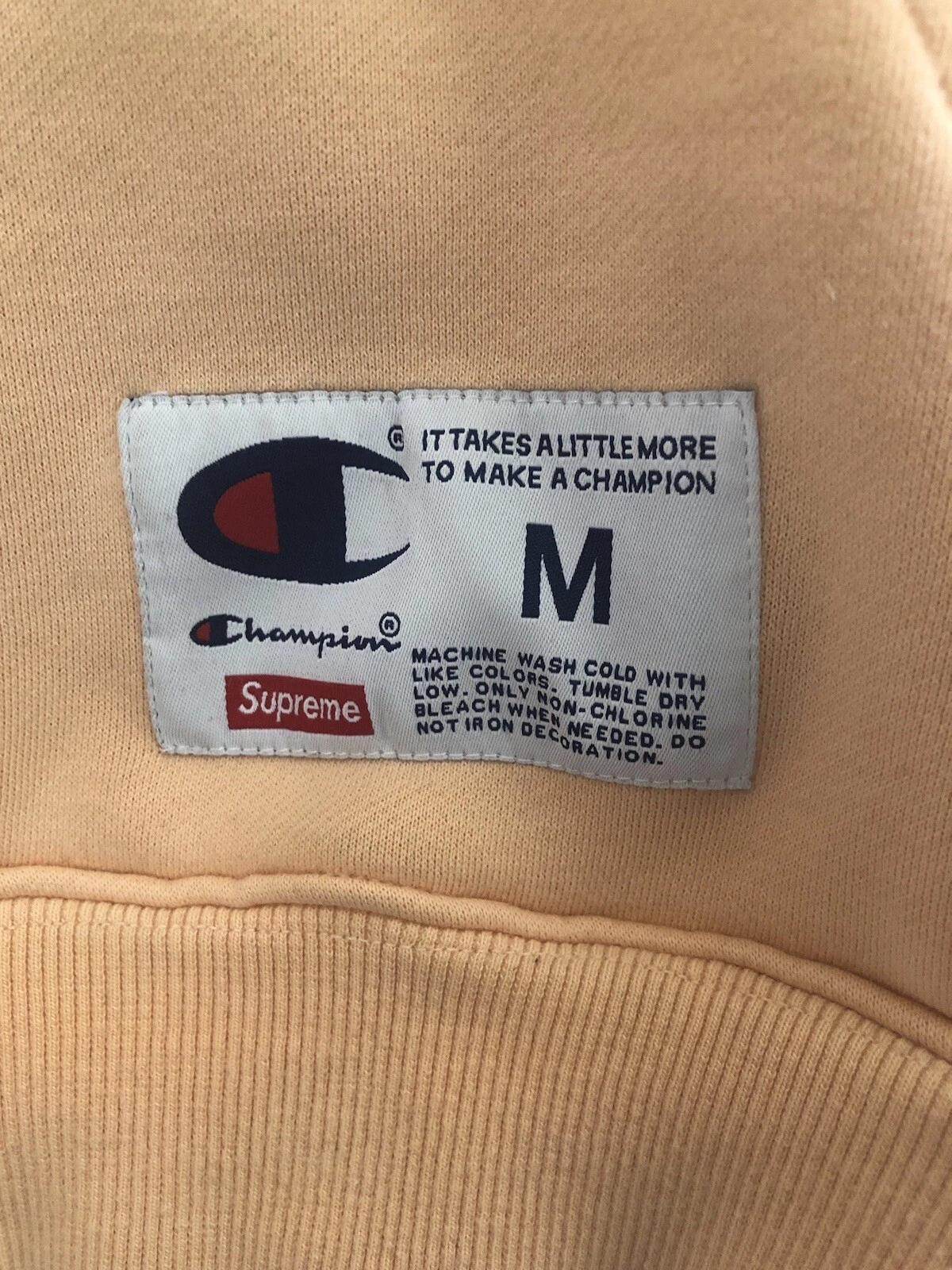 Supreme Champion FW16 Hoodie Peach Size M
