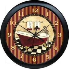Tub Time 6 Country Primitive Bathroom Bath Decor Wall Clock 0724
