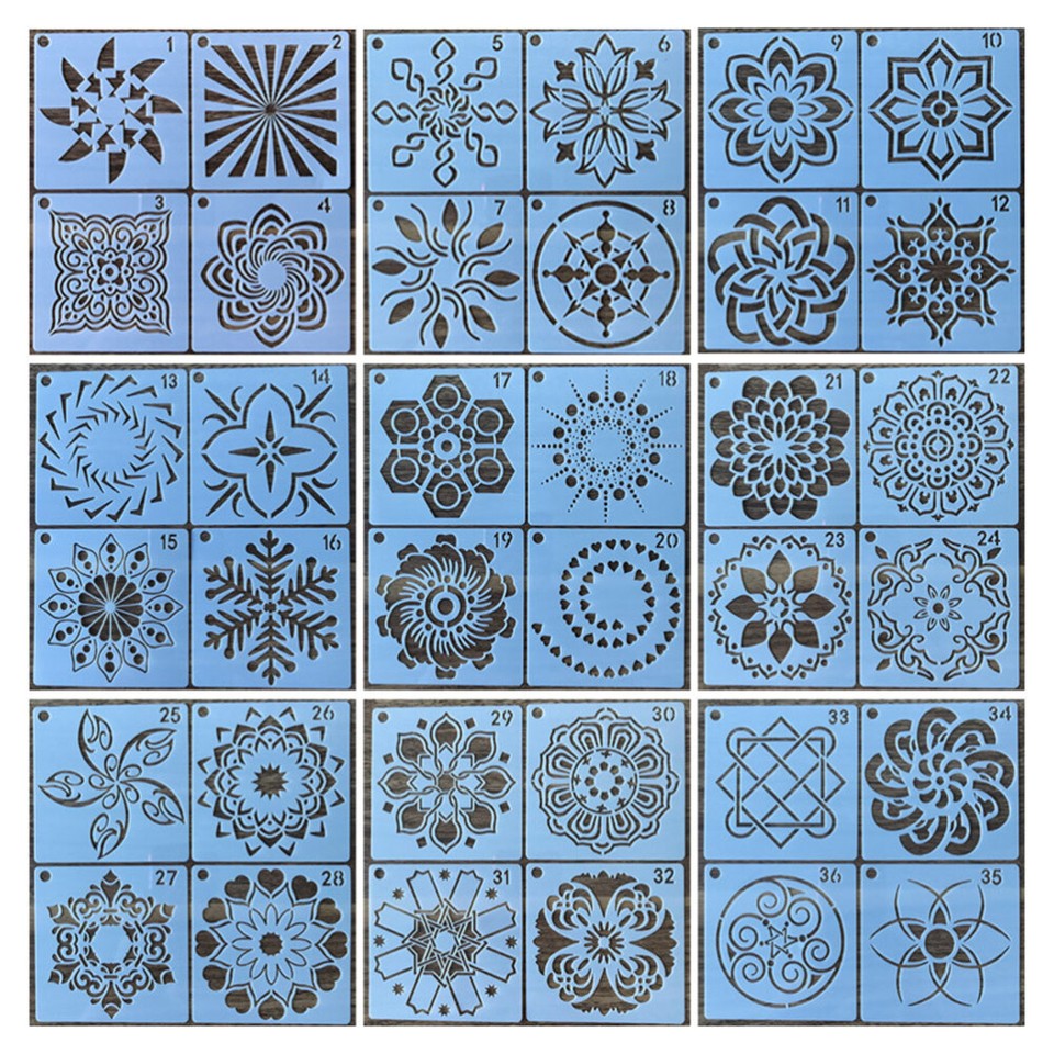 36pcs rocks drawing stencils for adults drawing stencils templates | eBay