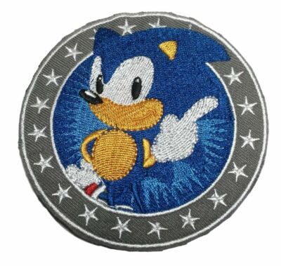 Sonic The Hedgehog 3 1/2 '' Diameter Embroidered Iron On Patch