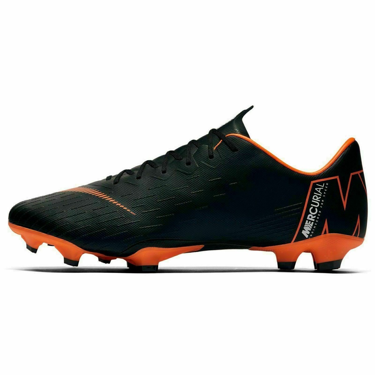 New Nike Mercurial Vapor 12 Pro FG Soccer Cleats Black Orange